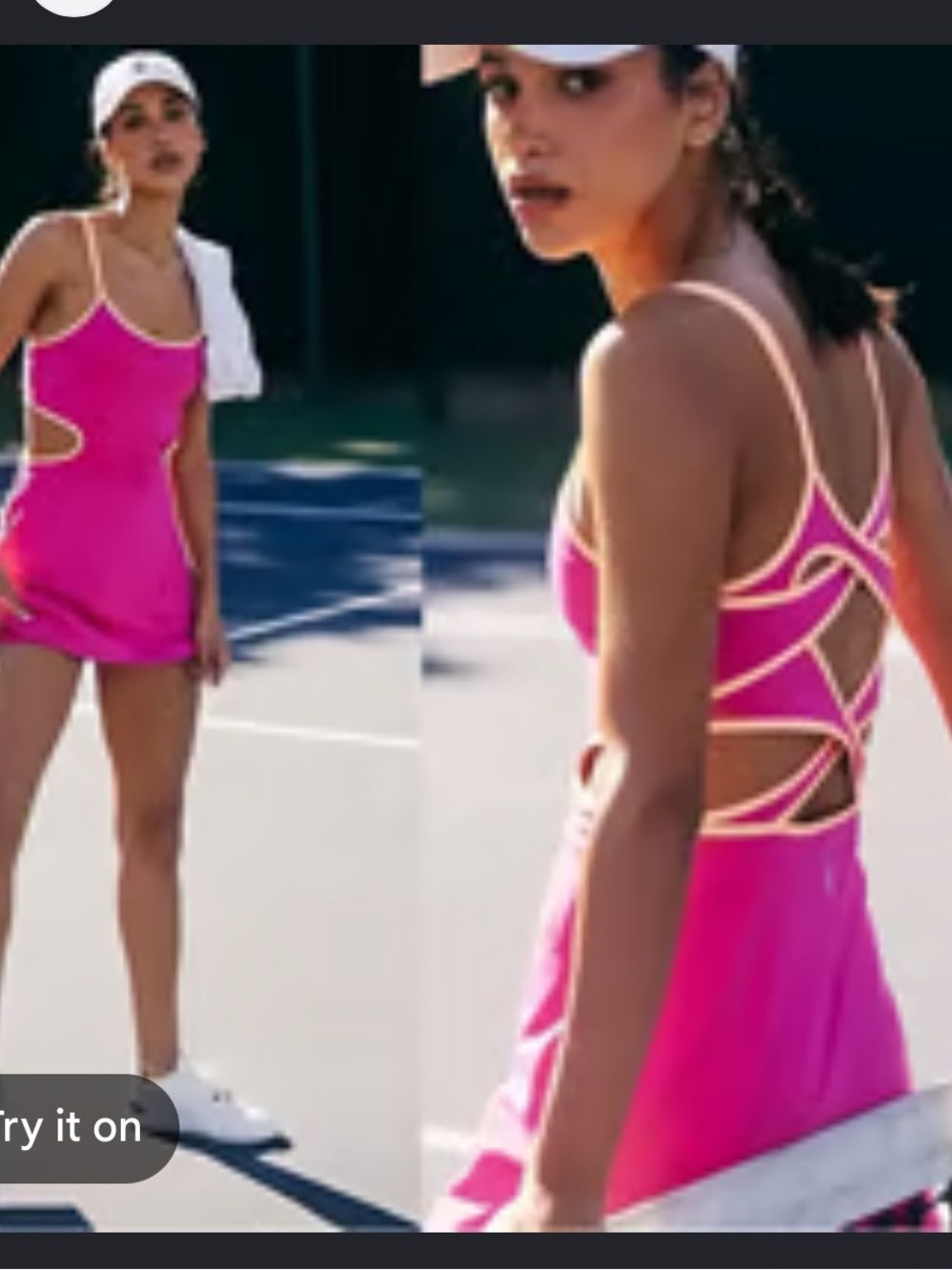 Free People One More Serve Cutout Athletic Dress Dragonfruit Color Combo Medium - Picture 3 of 11